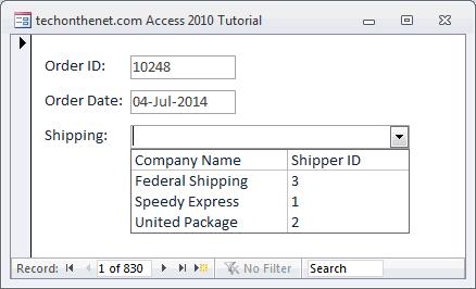 Ví dụ về Combo Box